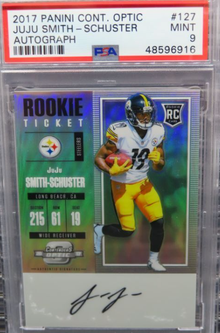 2017 Contenders Optic Juju Smith-Schuster Silver Prizm Rookie Auto RC