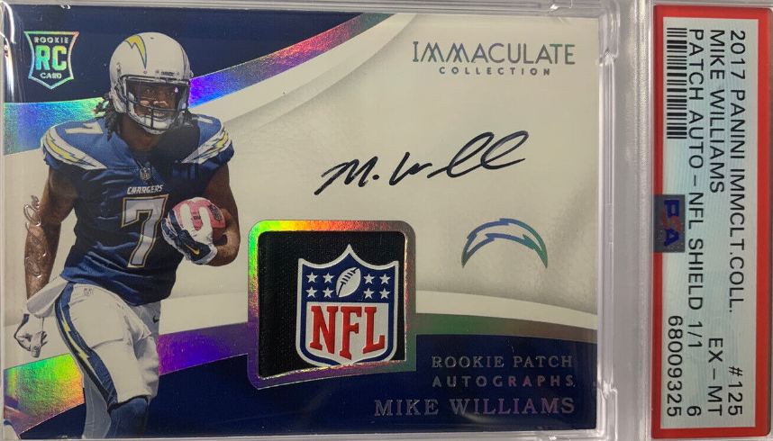 2017 Immaculate NFL Shield Patch Auto Logo Mike Williams