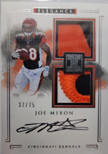 2017 Impeccable Joe Mixon Elegance RC Rookie Helmet Patch Auto #37/75 Bengals