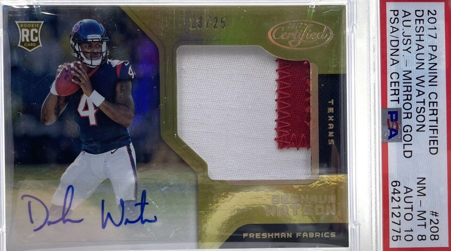 2017 Panini Certified Deshaun Watson Mirror Gold Patch Auto /25 Houston Texans