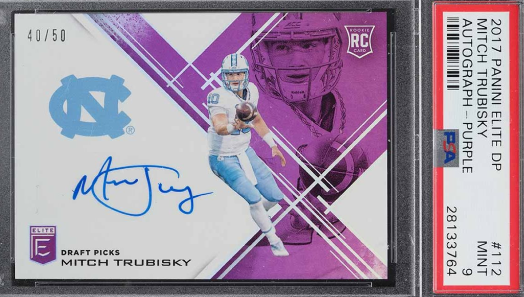 2017 Panini Elite Draft Picks Purple Mitch Trubisky ROOKIE AUTO