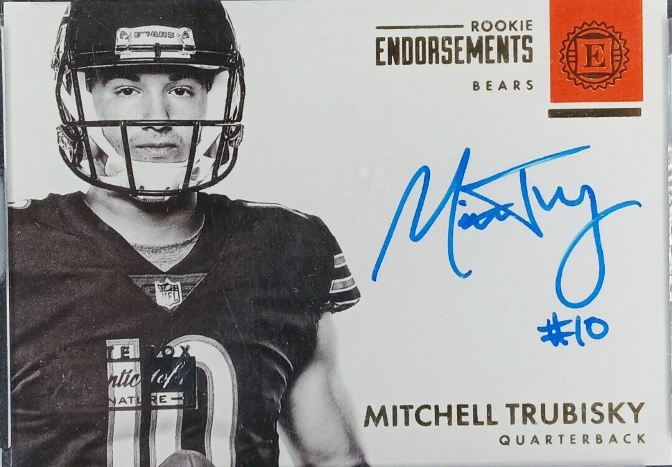 2017 Panini Encased Mitchell Mitch Trubisky Rookie Endorsements On-Card AUTO 1/1