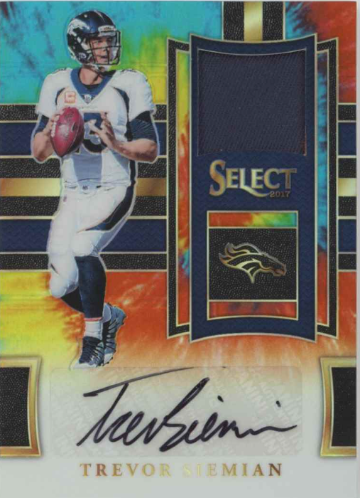 2017 Panini Select Jersey Tie-Dye Trevor Siemian Auto 