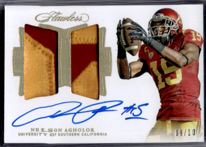 2018 Flawless Collegiate Nelson Agholor Gold Dual Patch Auto Autograph