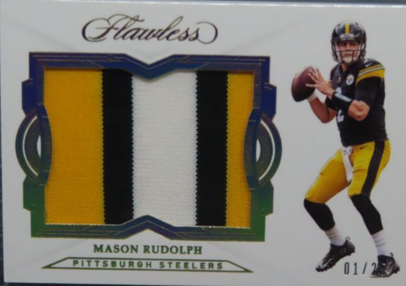 2018 Panini Flawless Mason Rudolph RC Rookie Jumbo Patch #1/25 Steelers