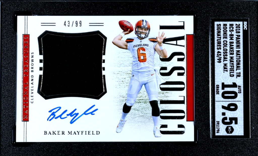 2018 Panini National Treasures Baker Mayfield #RCS-BM RC Colossal Auto