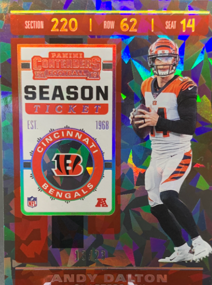 2019 Andy Dalton Contenders Season Ticket Cracked Ice