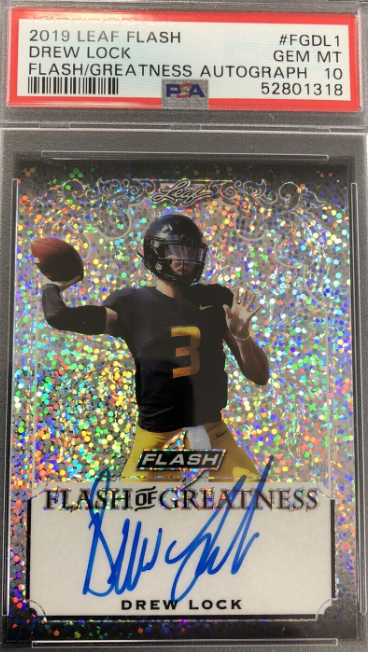 2019 Leaf Flash Drew Lock Flash Of Greatness Rookie Auto