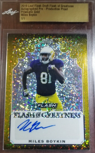 2019 Leaf Flash Miles Boykin Rookie Auto GOLD 1/1 Autograph True One of One RC