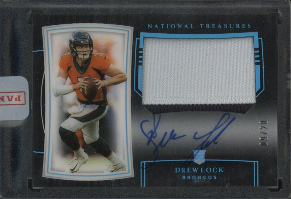 2019 National Treasures Midnight #164 Drew Lock RPA RC Rookie