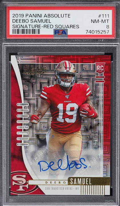 2019 Panini Absolute Red Squares Deebo Samuel ROOKIE AUTO /30 #111