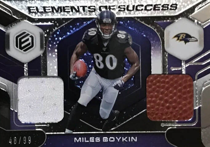 2019 Panini Elements Elements Of Success Material Miles Boykin RC Ravens 48/99