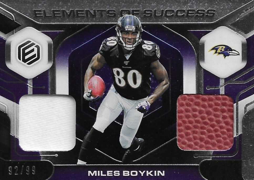 2019 Panini Elements Miles Boykin Elements of Success 92/99 Baltimore Ravens RC