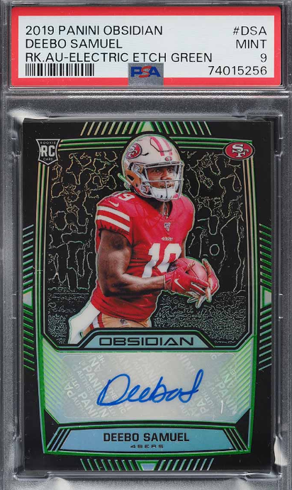 2019 Panini Obsidian Electric Etch Green Deebo Samuel ROOKIE AUTO /50