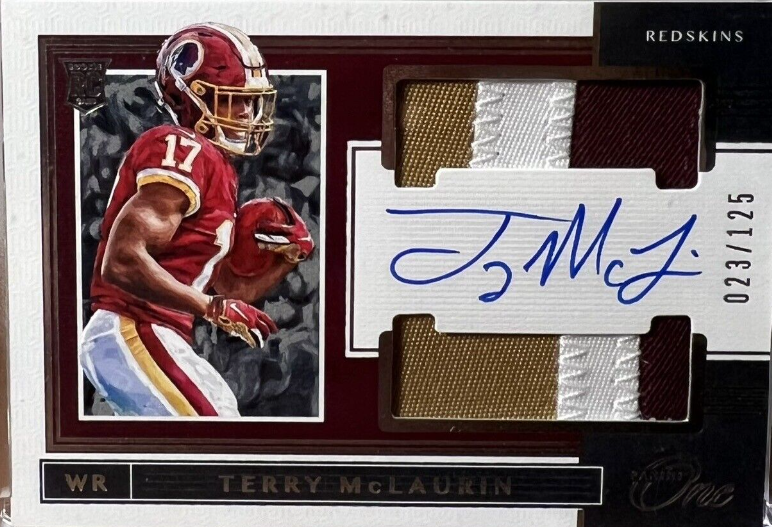 2019 Panini One Terry McLaurin RPA Rookie Patch Auto /125 RC On-Card Autograph