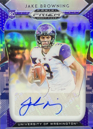 2019 Panini Prizm Draft Picks Auto Camo Prizms #278 Jake Browning 13/25 Bengals