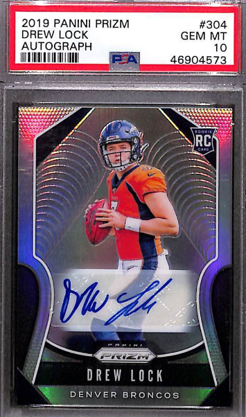 2019 Panini Prizm Drew Lock (EC) Silver Auto