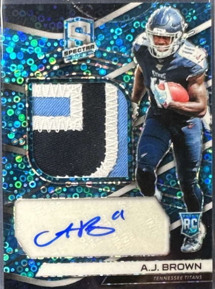 2019 Panini Spectra Neon Blue A.J. Brown Autograph Patch Titans /75 RC