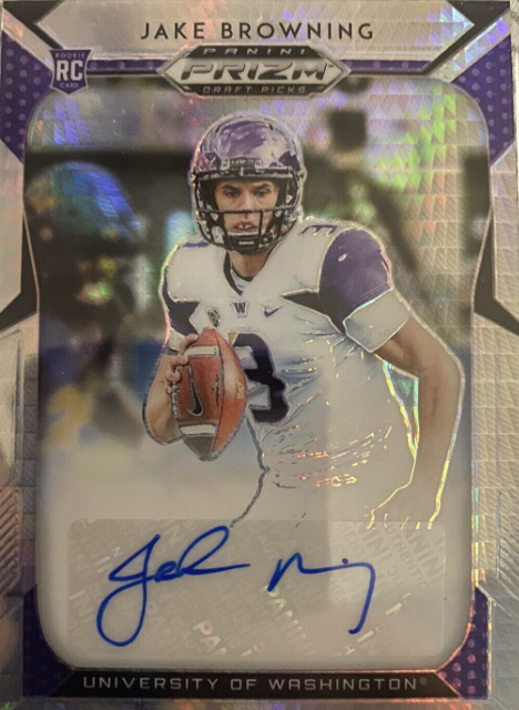 2019 Prizm Jake Browning Hyper Refractor RC Auto 33/75 Vikings 279 Autograph