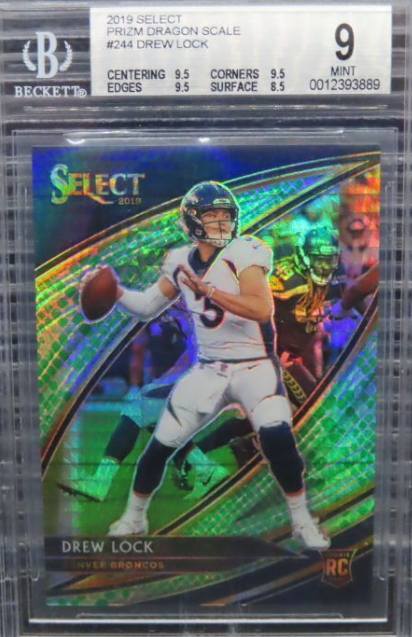 2019 Select Drew Lock Field Level Dragon Scale Prizm Rookie RC