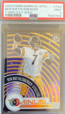 2020 Donruss Optic Ben Roethlisberger T-minus Gold prizm