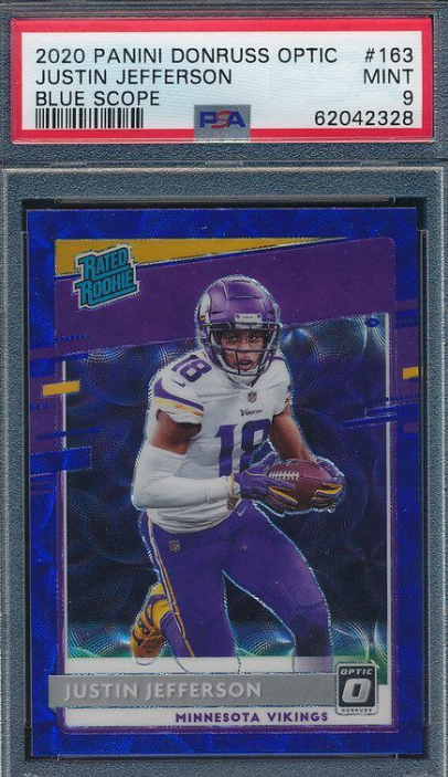 2020 Donruss Optic Blue Scope #163 Justin Jefferson RC