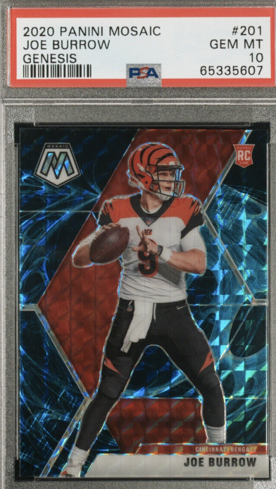 2020 Mosaic Genesis Joe Burrow #201 SSP Case Hit POP-33 BENGALS