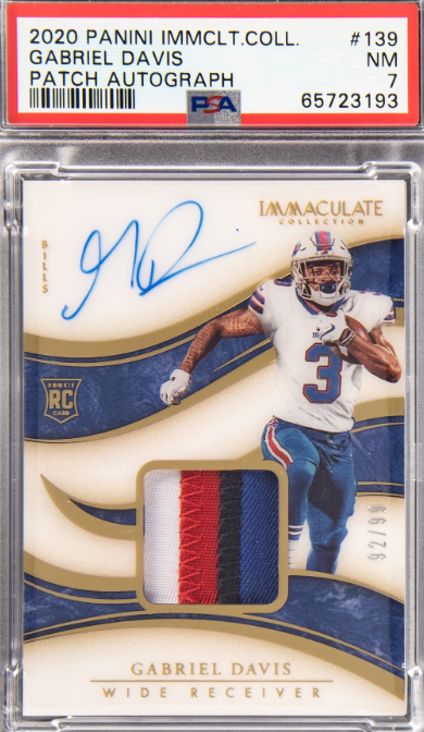 2020 Panini Immaculate Collection Patch Autograph 139 Gabriel Davis