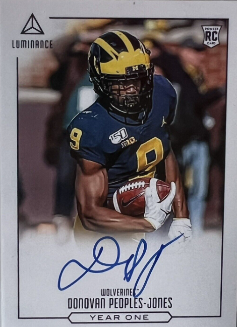 2020 Panini Luminance Year One Donovan Peoples-Jones Rookie Auto Blue Ink