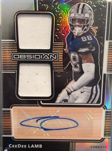 2020 Panini Obsidian - CEEDEE LAMB - DUAL PATCH ROOKIE AUTO 