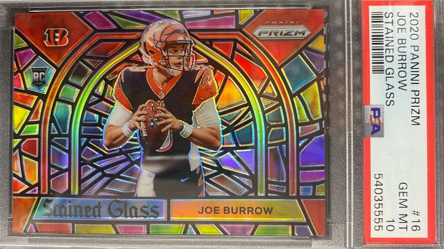 2020 Panini Prizm #16 Joe Burrow RC Rookie Stained Glass