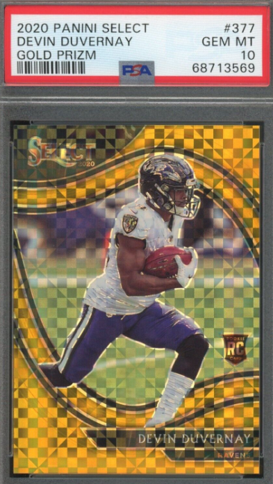 2020 Panini Select Devin Duvernay Gold Prizm Rookie Rc