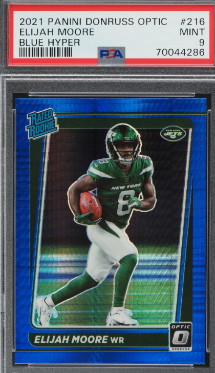 2021 Donruss Optic Blue Hyper Elijah Moore ROOKIE