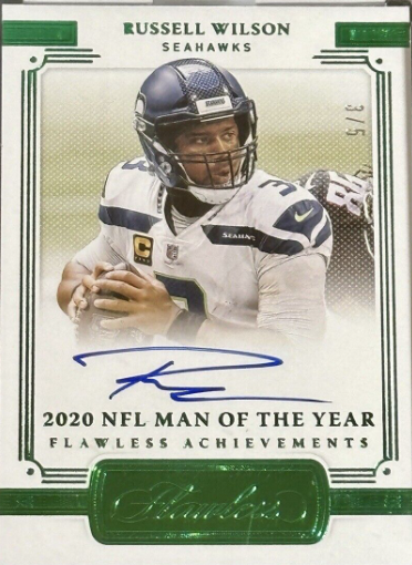 2021 Flawless Russell Wilson Flawless Achievements Emerald Auto #3/5