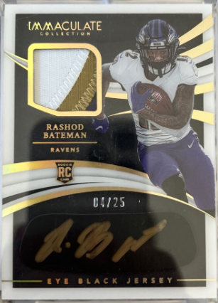 2021 Immaculate Rookie Eye Black Rashod Bateman RPA Gold /25 Ravens RC