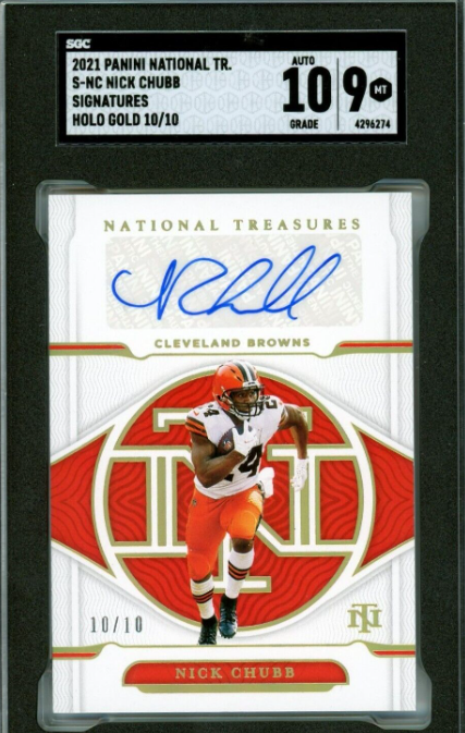 2021 National Treasures NT Nick Chubb HOLO GOLD Auto