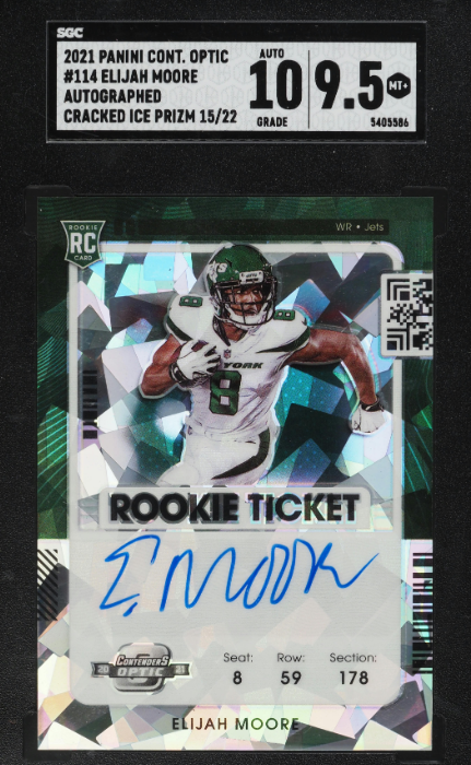 2021 Panini Contenders Optic Cracked Ice Elijah Moore RC AUTO