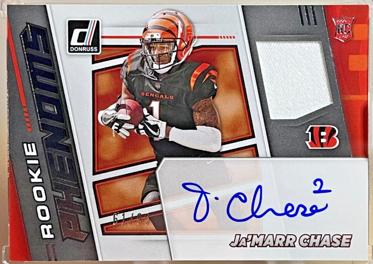 2021 Panini Donruss NFL "Rookie Phenoms" JA'MARR CHASE RC AUTO #61/99