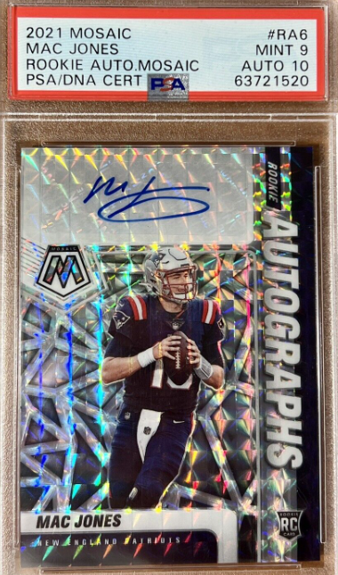 2021 Panini Mosaic Mac Jones Rookie Mosaic Auto