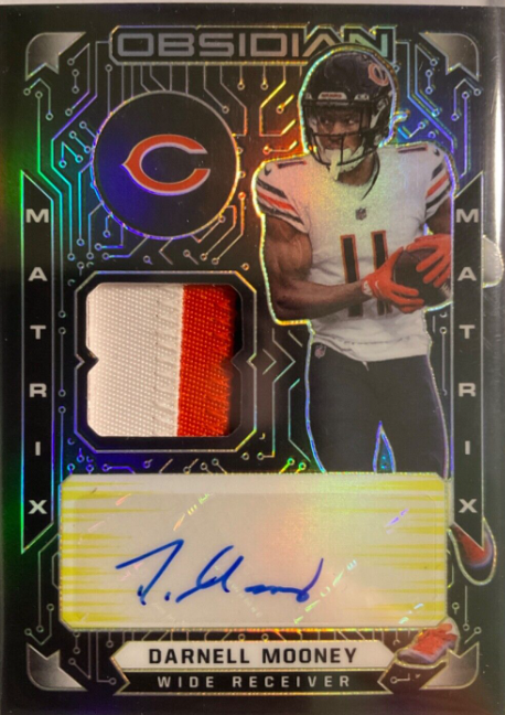 2021 Panini Obsidian Matrix Patch #MMA-DM Darnell Mooney AUTO 08/25 BEARS