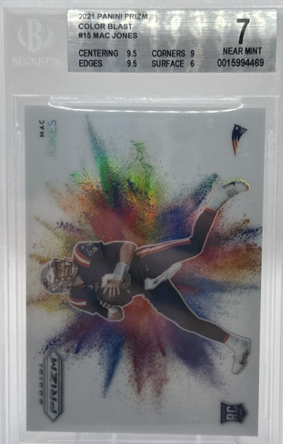 2021 Panini Prizm Football Mac Jones Rookie Color Blast BGS 7