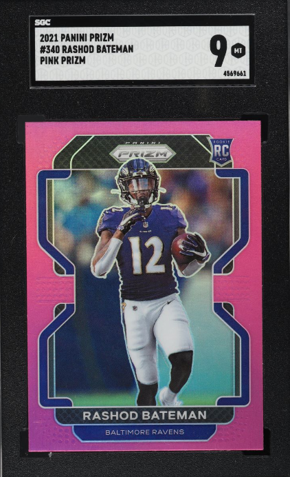 2021 Panini Prizm Pink Rashod Bateman ROOKIE #340