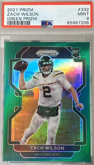 2021 Panini Prizm Zach Wilson Green New York Jets Rookie 