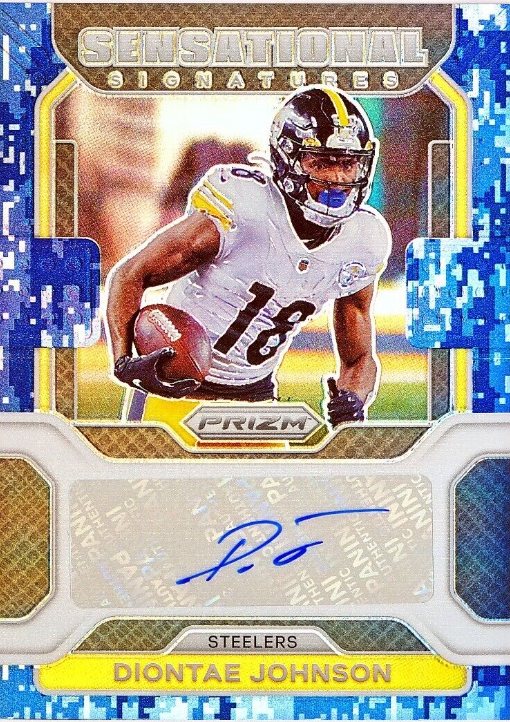 2021 Prizm Diontae Johnson Sensational Signatures Navy Camo Auto