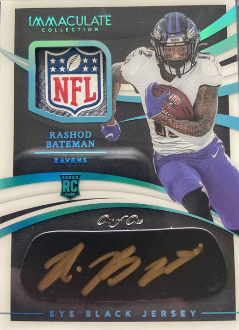 2021 Rashod Bateman Immaculate RC Eyeblack Auto NFL Shield 1/1