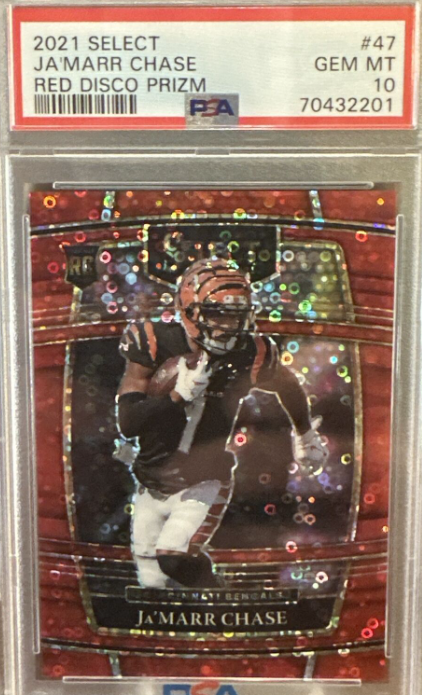 2021 Select Ja'Marr Chase Red Disco #47 Rookie RC Bengals PSA 10 Pop 15 