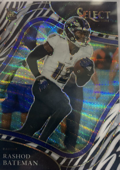 2021 Select Rashod Bateman RC Field Level Zebra SSP Case Hit Ravens Nice