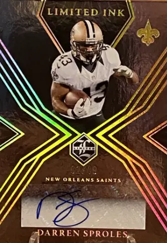 2022 Darren Sproles Panini Limited Ink Gold Parallel Auto /49 Saints