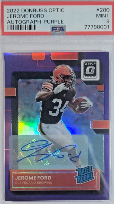 2022 Donruss Optic Jerome Ford RC Auto /35 Purple Cleveland Browns