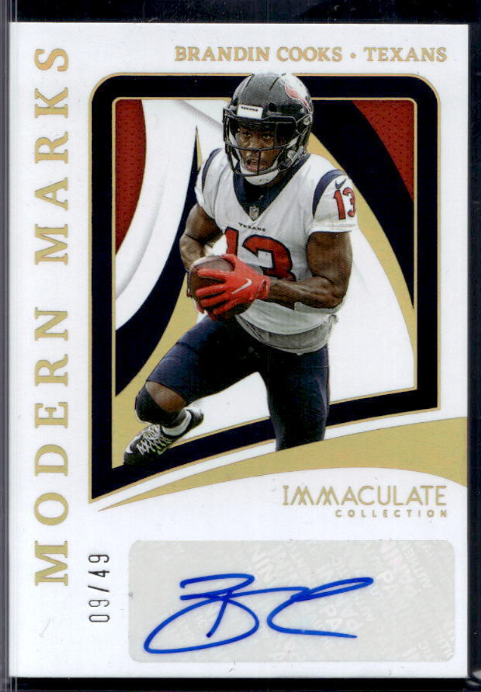 2022 Immaculate Collection Brandin Cooks Modern Marks Gold Autograph Auto #09/49